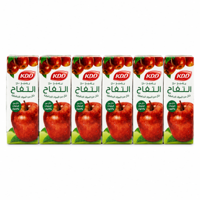 عصير تفاح KDD، 6 عبوات × 180 مل