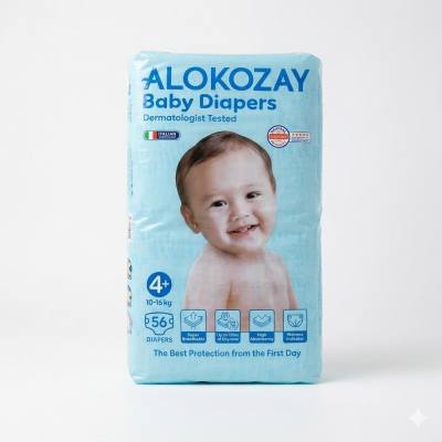 حفاضات ألوكوزاي للأطفال (مقاس 4+، 10-16 كجم، 56 حفاضة)