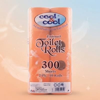 لفائف ورق تواليت منقوشة من Cool & Cool (10 لفات)