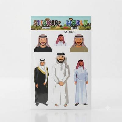 مجموعة ملصقات عائلية من ستيكر وورلد (مجموعة الأب والأم والجد)