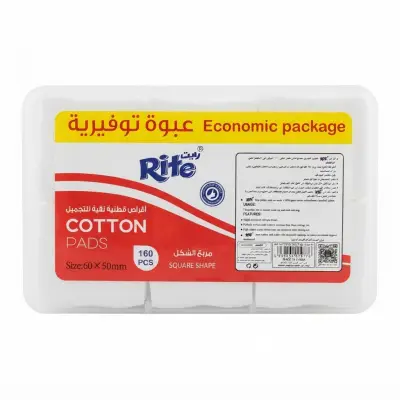 فوط صحية مربعة الشكل من القطن الخالص من رايت (160 قطعة)
