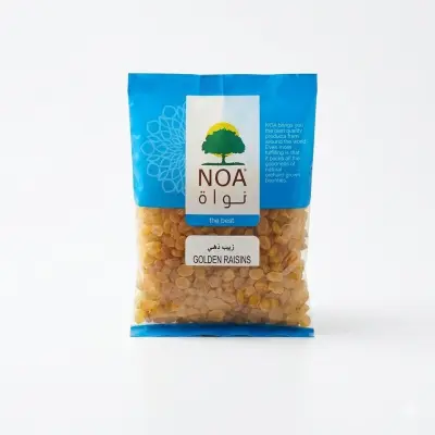 زبيب ذهبي فاخر من NOA - عنب مجفف طبيعي 100%، ناضج تحت أشعة الشمس، مثالي للخبز، والوجبات الخفيفة، والسلطات، وأطباق الأرز الشرق أوسطية.