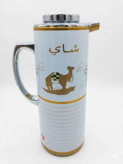 مطارة (ثلاجة) شاي تراثية - تصميم الجمل العربي بنقوش ذهبية وكروم