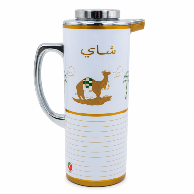 مطارة (ثلاجة) شاي تراثية - تصميم الجمل العربي بنقوش ذهبية وكروم