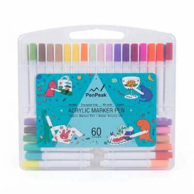 مجموعة أقلام تحديد أكريليك PenPeak ذات 60 لونًا (مقبض مثلث)