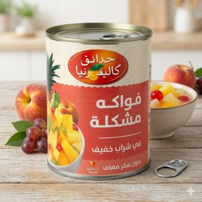 كوكتيل فواكه مشكلة من كاليفورنيا جاردن في شراب خفيف (825 غرام)