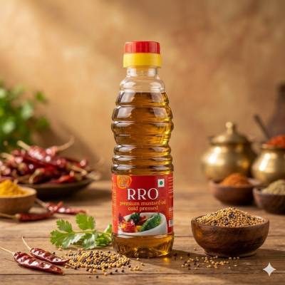 زيت الخردل الممتاز المعصور على البارد من RRO، 200 مل