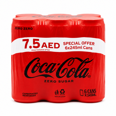 كوكاكولا زيرو سكر 6 × 245 مل