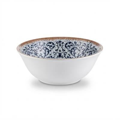 وعاء تقديم عميق من الميلامين بطراز عتيق وتشطيب متصدع (Crackle Glaze)