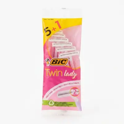 شفرات حلاقة BIC Twin Lady للاستخدام مرة واحدة - عبوة من 6 شفرات