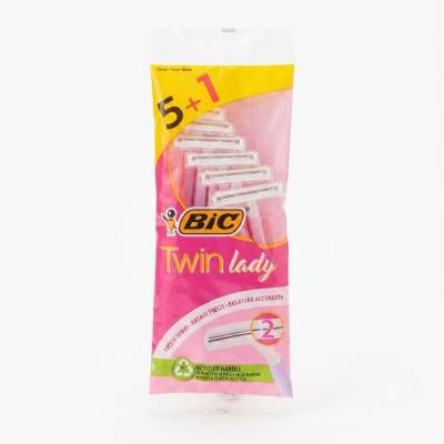 شفرات حلاقة BIC Twin Lady للاستخدام مرة واحدة - عبوة من 6 شفرات