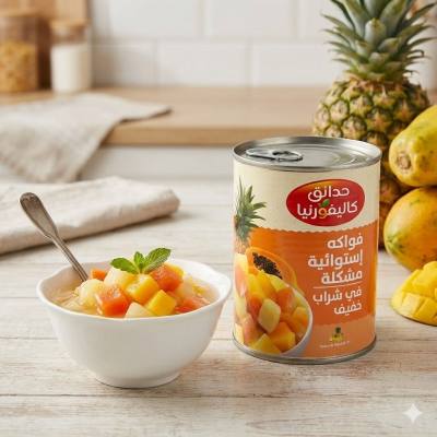 مزيج فواكه استوائية من كاليفورنيا جاردن في شراب خفيف (850 غرام)