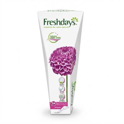 فوط صحية يومية من Freshdays مصنوعة من القطن الناعم (24 فوطة)