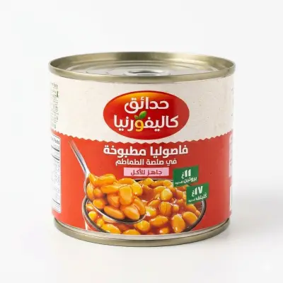 فاصوليا مطبوخة من كاليفورنيا جاردن في صلصة الطماطم (220 غرام)